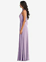 Alt View 3 Thumbnail - Pale Purple High Neck Halter Backless Maxi Dress