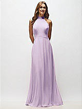 Alt View 5 Thumbnail - Pale Purple High Neck Halter Backless Maxi Dress