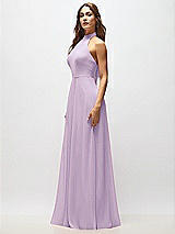 Alt View 6 Thumbnail - Pale Purple High Neck Halter Backless Maxi Dress