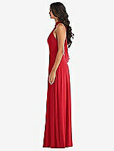 Alt View 3 Thumbnail - Parisian Red High Neck Halter Backless Maxi Dress