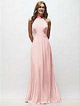 Alt View 5 Thumbnail - Rose High Neck Halter Backless Maxi Dress