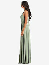 Alt View 3 Thumbnail - Sage High Neck Halter Backless Maxi Dress