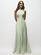 Alt View 5 Thumbnail - Sage High Neck Halter Backless Maxi Dress