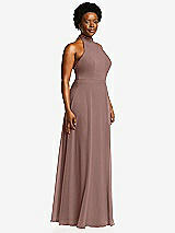 Side View Thumbnail - Sienna High Neck Halter Backless Maxi Dress