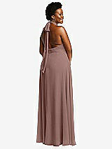 Rear View Thumbnail - Sienna High Neck Halter Backless Maxi Dress