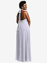 Rear View Thumbnail - Silver Dove High Neck Halter Backless Maxi Dress