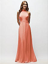 Alt View 5 Thumbnail - Terracotta Copper High Neck Halter Backless Maxi Dress