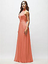 Alt View 6 Thumbnail - Terracotta Copper High Neck Halter Backless Maxi Dress