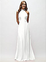 Alt View 5 Thumbnail - White High Neck Halter Backless Maxi Dress