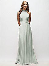 Alt View 5 Thumbnail - Willow Green High Neck Halter Backless Maxi Dress