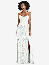 Front View Thumbnail - Bleu Garden Tie-Back Cutout Maxi Dress with Front Slit