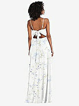 Rear View Thumbnail - Bleu Garden Tie-Back Cutout Maxi Dress with Front Slit