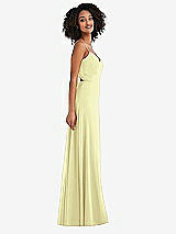 Side View Thumbnail - Butter Yellow Tie-Back Cutout Maxi Dress with Front Slit