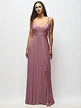 Alt View 1 Thumbnail - Dusty Pink Tie-Back Cutout Maxi Dress with Front Slit