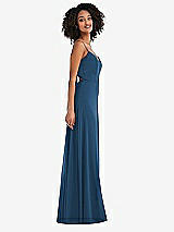 Side View Thumbnail - Dusk Blue Tie-Back Cutout Maxi Dress with Front Slit