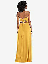 Rear View Thumbnail - NYC Yellow Tie-Back Cutout Maxi Dress with Front Slit