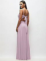 Alt View 3 Thumbnail - Suede Rose Tie-Back Cutout Maxi Dress with Front Slit
