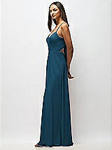 Alt View 2 Thumbnail - Atlantic Blue Tie-Back Cutout Maxi Dress with Front Slit