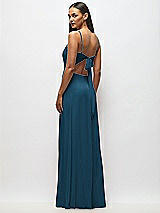 Alt View 3 Thumbnail - Atlantic Blue Tie-Back Cutout Maxi Dress with Front Slit