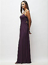 Alt View 2 Thumbnail - Aubergine Tie-Back Cutout Maxi Dress with Front Slit