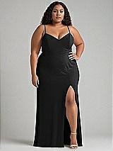 Alt View 1 Thumbnail - Black Tie-Back Cutout Maxi Dress with Front Slit