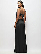 Alt View 3 Thumbnail - Black Tie-Back Cutout Maxi Dress with Front Slit