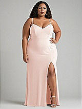 Alt View 1 Thumbnail - Blush Tie-Back Cutout Maxi Dress with Front Slit