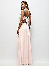 Alt View 3 Thumbnail - Blush Tie-Back Cutout Maxi Dress with Front Slit