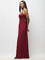 Alt View 2 Thumbnail - Burgundy Tie-Back Cutout Maxi Dress with Front Slit