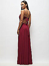 Alt View 3 Thumbnail - Burgundy Tie-Back Cutout Maxi Dress with Front Slit