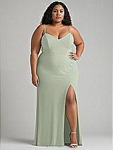 Alt View 1 Thumbnail - Celadon Tie-Back Cutout Maxi Dress with Front Slit