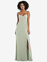 Front View Thumbnail - Celadon Tie-Back Cutout Maxi Dress with Front Slit