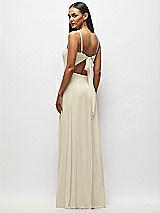 Alt View 3 Thumbnail - Champagne Tie-Back Cutout Maxi Dress with Front Slit