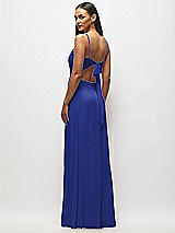 Alt View 3 Thumbnail - Cobalt Blue Tie-Back Cutout Maxi Dress with Front Slit