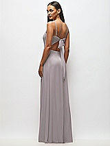 Alt View 3 Thumbnail - Cashmere Gray Tie-Back Cutout Maxi Dress with Front Slit
