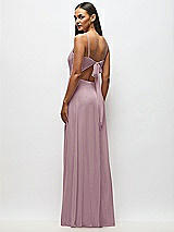 Alt View 3 Thumbnail - Dusty Rose Tie-Back Cutout Maxi Dress with Front Slit