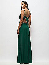 Alt View 3 Thumbnail - Hunter Green Tie-Back Cutout Maxi Dress with Front Slit
