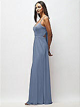 Alt View 2 Thumbnail - Larkspur Blue Tie-Back Cutout Maxi Dress with Front Slit