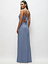 Alt View 3 Thumbnail - Larkspur Blue Tie-Back Cutout Maxi Dress with Front Slit