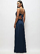Alt View 3 Thumbnail - Midnight Navy Tie-Back Cutout Maxi Dress with Front Slit