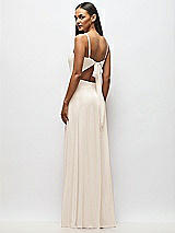 Alt View 3 Thumbnail - Oat Tie-Back Cutout Maxi Dress with Front Slit