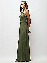 Alt View 2 Thumbnail - Olive Green Tie-Back Cutout Maxi Dress with Front Slit