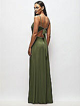 Alt View 3 Thumbnail - Olive Green Tie-Back Cutout Maxi Dress with Front Slit