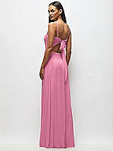 Alt View 3 Thumbnail - Orchid Pink Tie-Back Cutout Maxi Dress with Front Slit