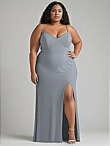 Alt View 1 Thumbnail - Platinum Tie-Back Cutout Maxi Dress with Front Slit