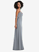 Side View Thumbnail - Platinum Tie-Back Cutout Maxi Dress with Front Slit