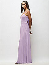 Alt View 2 Thumbnail - Pale Purple Tie-Back Cutout Maxi Dress with Front Slit
