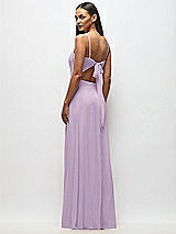 Alt View 3 Thumbnail - Pale Purple Tie-Back Cutout Maxi Dress with Front Slit