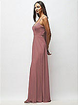 Alt View 2 Thumbnail - Rosewood Tie-Back Cutout Maxi Dress with Front Slit