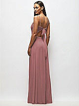 Alt View 3 Thumbnail - Rosewood Tie-Back Cutout Maxi Dress with Front Slit